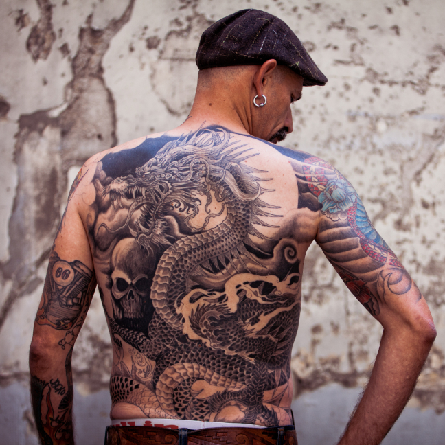 tatouage dragon dos